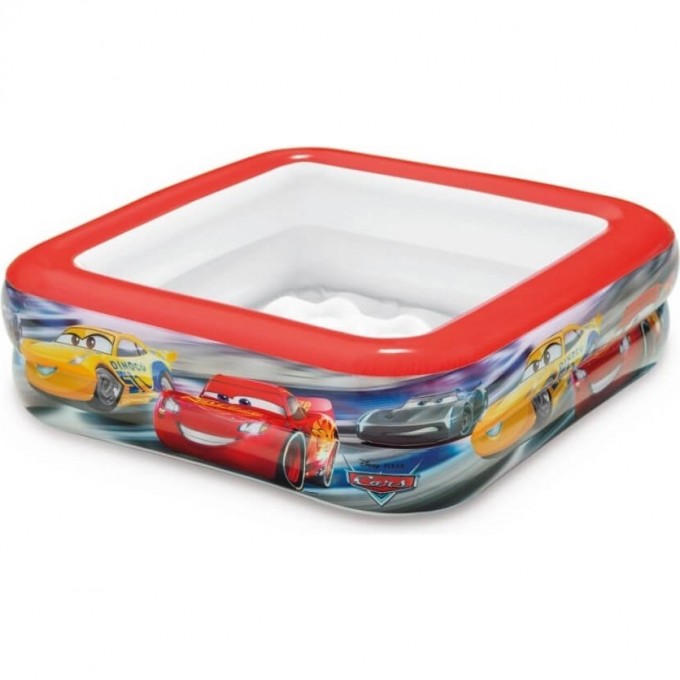 Бассейн надувной, прямоугольный INTEX «ТАЧКИ» , 85 х 85 х 23 см, 1-3 лет 57101