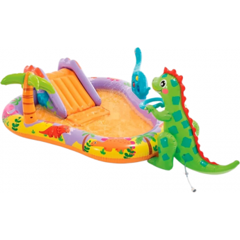 Игровой центр INTEX "ДИНО ПАРК" 56139 201х157х69см с разбрызгивателем горкой и шарами, 159л, до 54кг, от 2 лет Игровой центр INTEX "ДИНО ПАРК" 56139 201х157х69см с разбрызгивателем горкой и шарами, 159л, до 54кг, от 2 лет