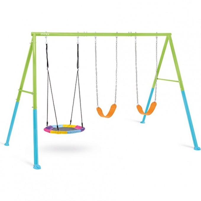 Качели детские INTEX "ТРИ КАЧЕЛИ" 361х254х211см от 3 до 10 лет 44133