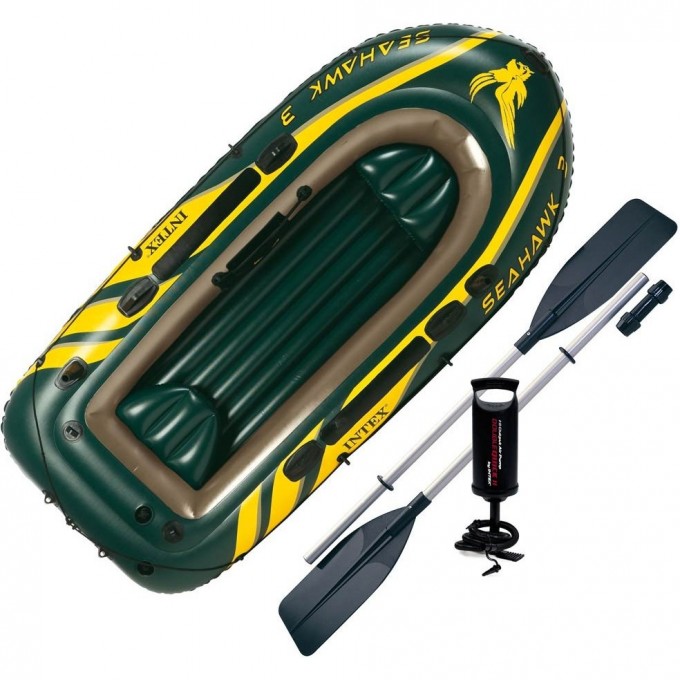Лодка INTEX SEAHAWK 3 , трёхместная с сиденьями, до 300 кг 68380