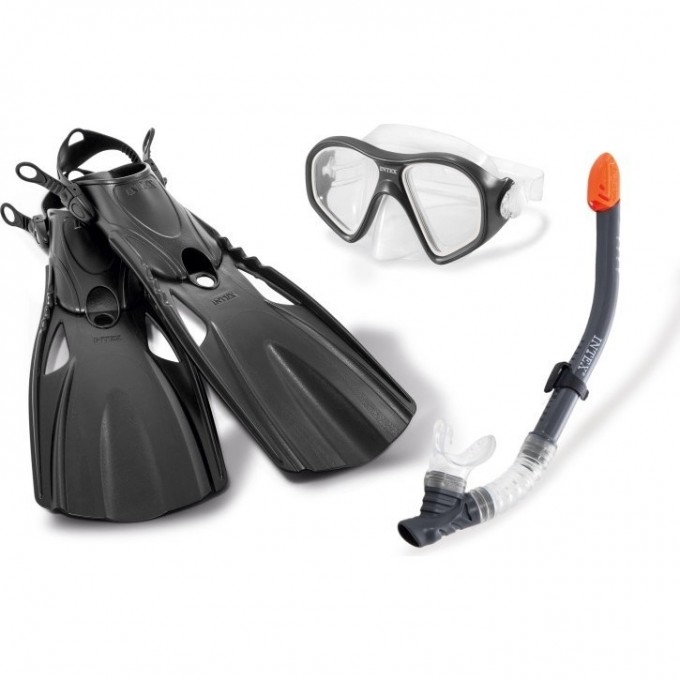 Набор для подводного плавания INTEX REEF RIDER , 3 предмета: маска, трубка, ласты, от 14 лет 55657