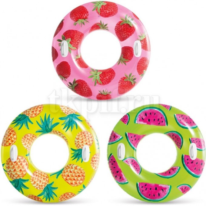 Надувной круг INTEX ТРОПИЧЕСКИЕ ФРУКТЫ 107см от 9 лет, 3 цвета 56261